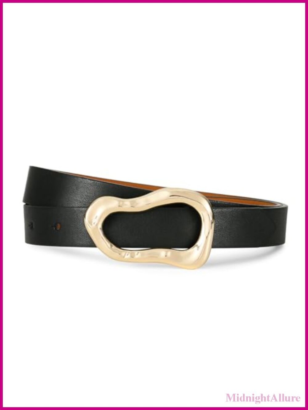 Leather Waist Belt Gold Buckle Trendy Accessory for Jeans Dresses